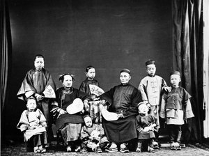 Kinesisk familie, ca. 1870-tallet